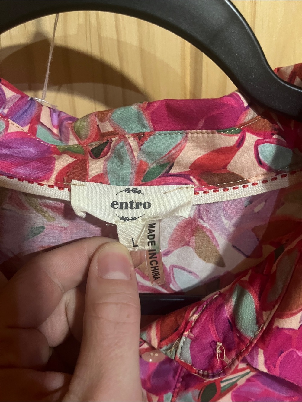 entro Pink Multi Floral Shirt-Collar Ruffle-Hem Mini Dress - Picture 2 of 5